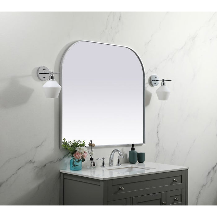 Elegant Decor Blaire Metal Frame Arch Mirror 42X38", Silver