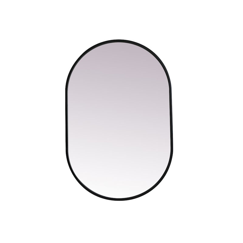 Elegant Decor Asha Metal Frame Oval Mirror 20X30", Black