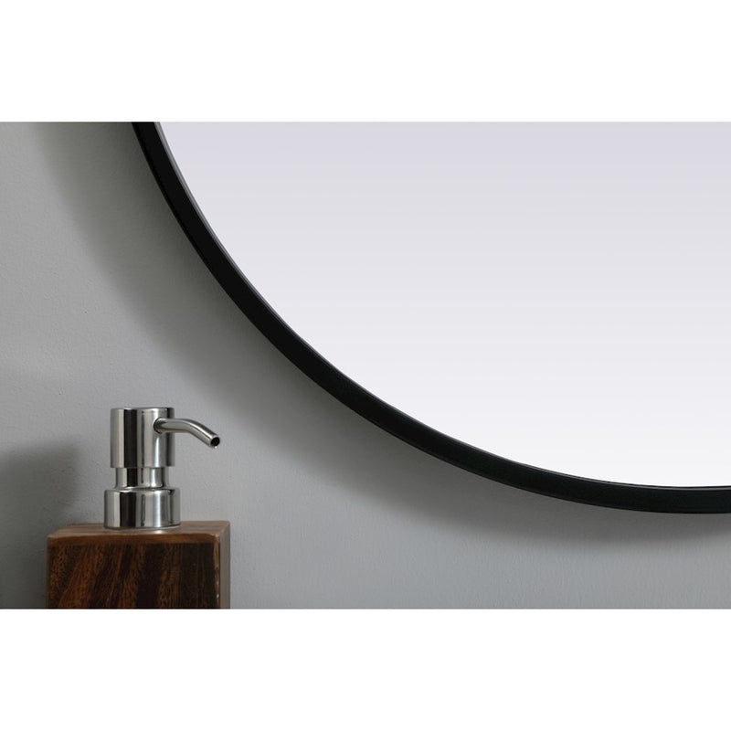 Elegant Decor Asha Metal Frame Oval Mirror 20X30", Black