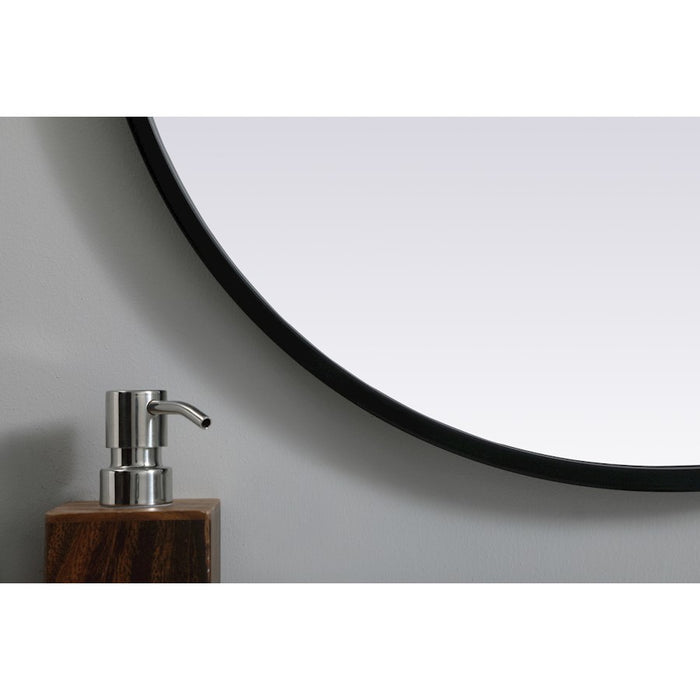 Elegant Decor Asha Metal Frame Oval Mirror 20X30", Black