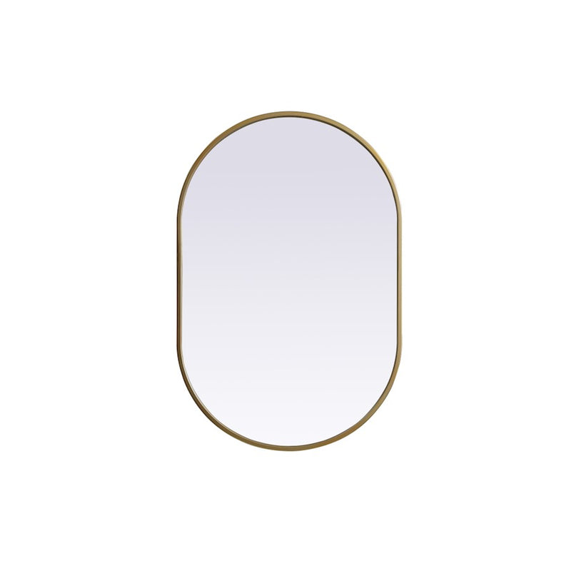 Elegant Decor Asha Metal Frame Oval Mirror 20X30", Brass