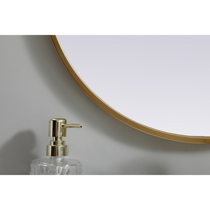 Elegant Decor Asha Metal Frame Oval Mirror 20X30", Brass