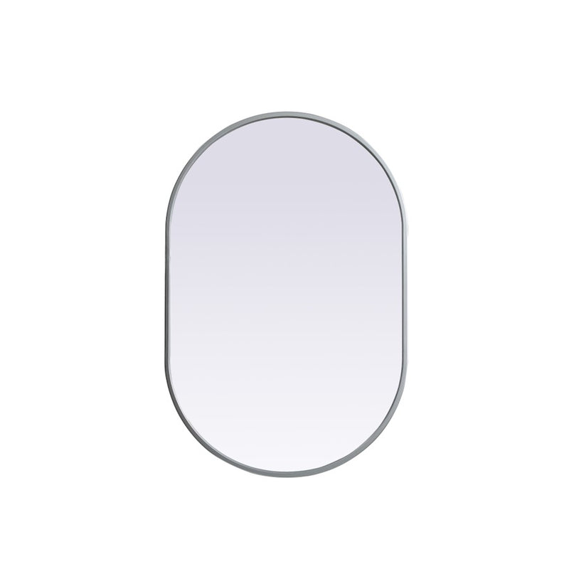 Elegant Decor Asha Metal Frame Oval Mirror 20X30", Silver