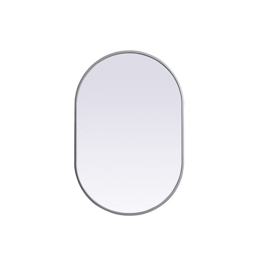 Elegant Decor Asha Metal Frame Oval Mirror 20X30", Silver - MR2A2030SIL