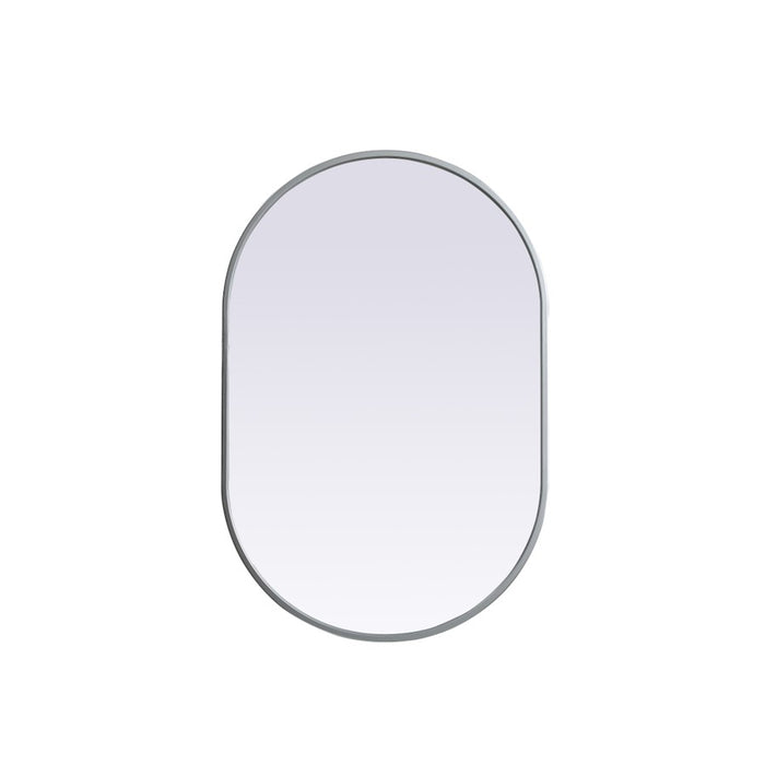 Elegant Decor Asha Metal Frame Oval Mirror 20X30", Silver