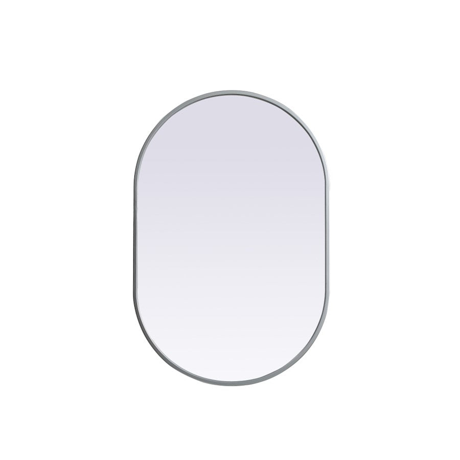 Elegant Decor Asha Metal Frame Oval Mirror 20X30", Silver