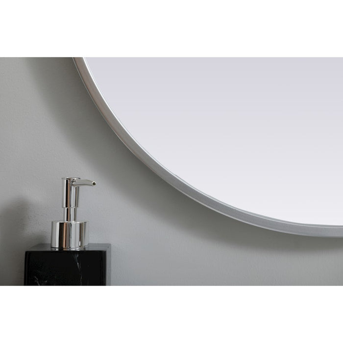 Elegant Decor Asha Metal Frame Oval Mirror 20X30", Silver