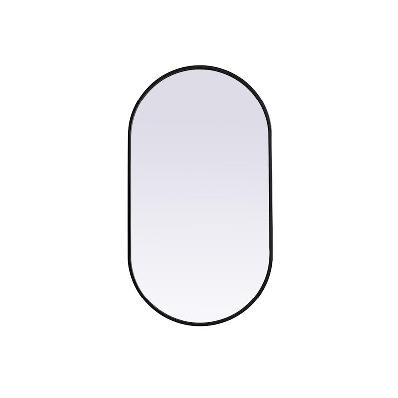 Elegant Decor Asha Metal Frame Oval Mirror 20X36", Black