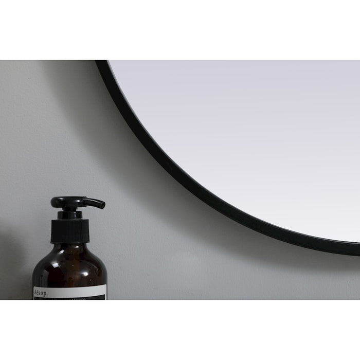 Elegant Decor Asha Metal Frame Oval Mirror 20X36", Black
