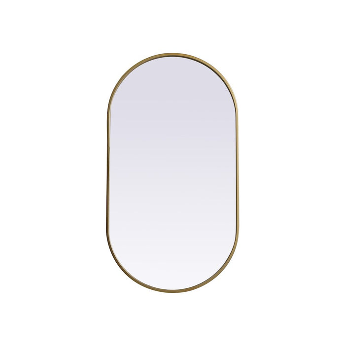 Elegant Decor Asha Metal Frame Oval Mirror 20X36", Brass - MR2A2036BRS
