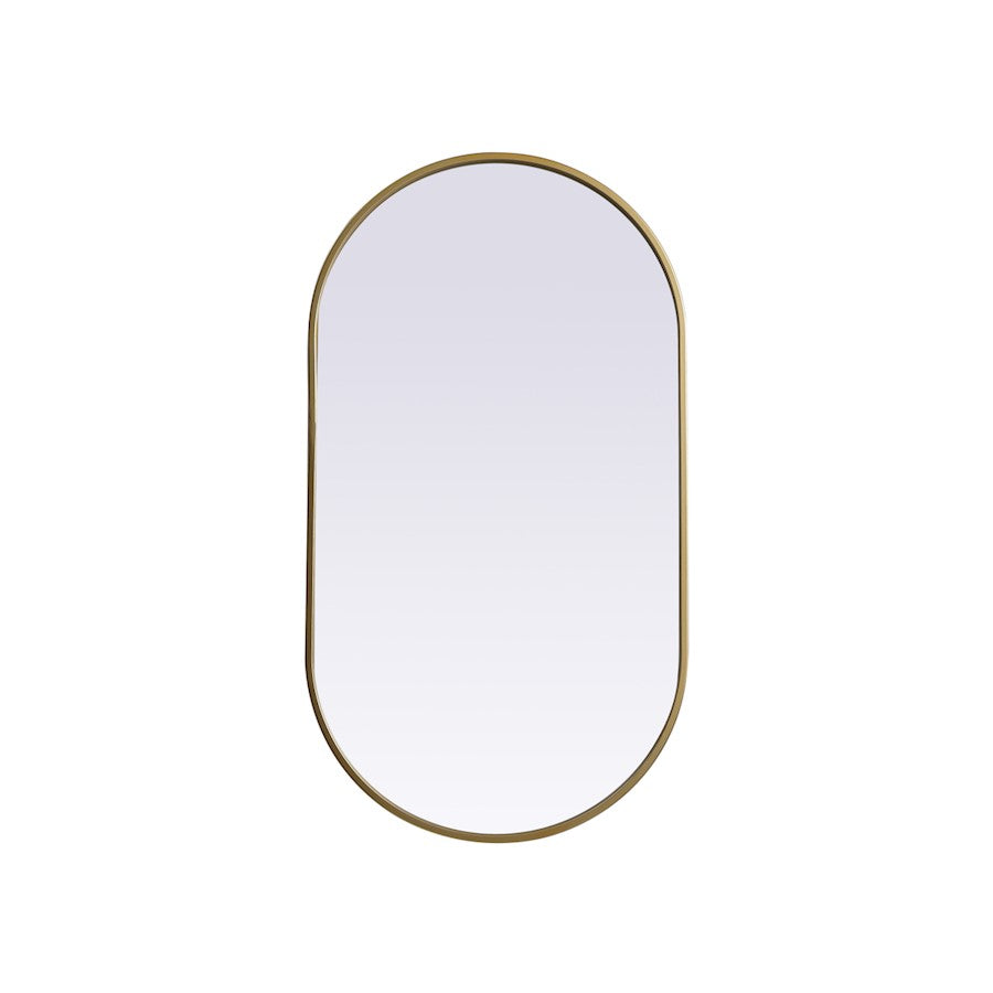 Elegant Decor Asha Metal Frame Oval Mirror 20X36", Brass - MR2A2036BRS