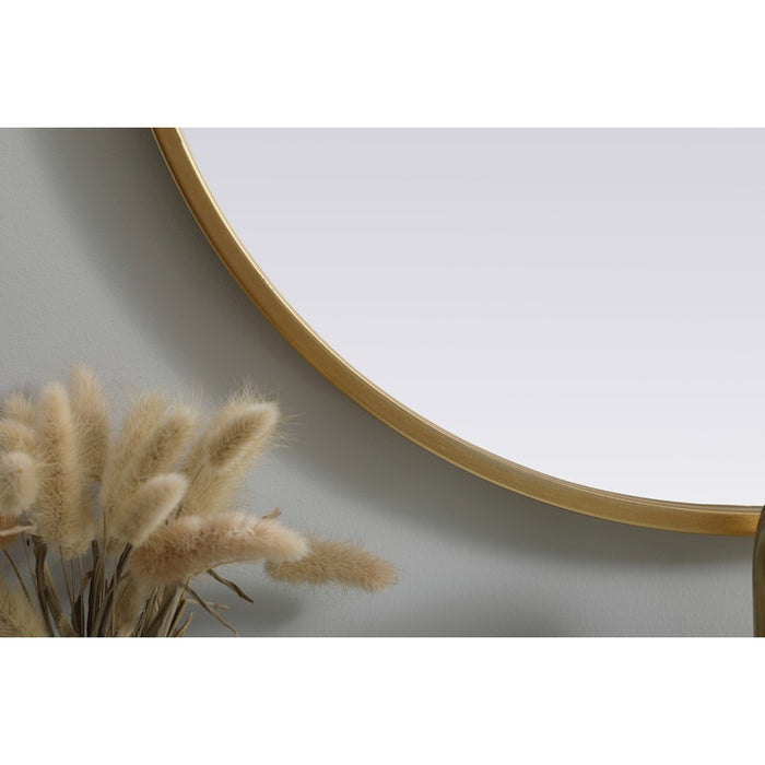 Elegant Decor Asha Metal Frame Oval Mirror 20X36", Brass