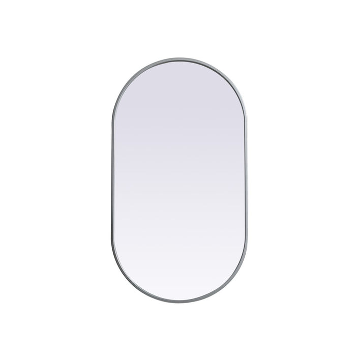 Elegant Decor Asha Metal Frame Oval Mirror 20X36", Silver