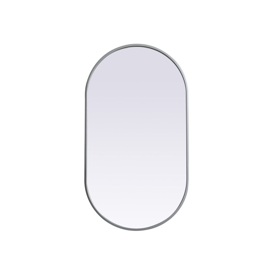 Elegant Decor Asha Metal Frame Oval Mirror 20X36", Silver