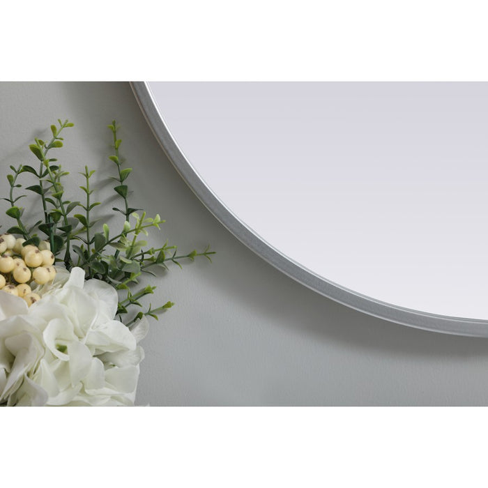 Elegant Decor Asha Metal Frame Oval Mirror 20X36", Silver