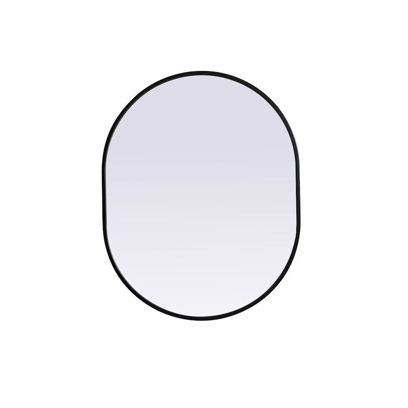 Elegant Decor Asha Metal Frame Oval Mirror 24X30", Black