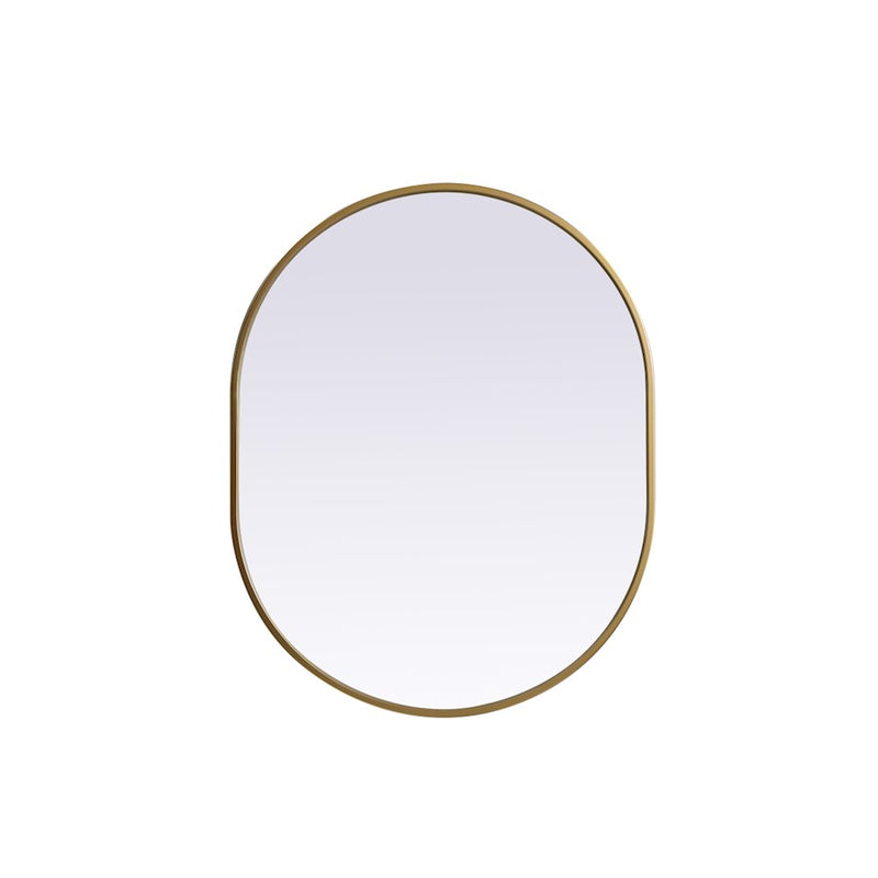 Elegant Decor Asha Metal Frame Oval Mirror 24X30", Brass