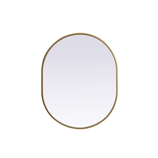Elegant Decor Asha Metal Frame Oval Mirror 24X30", Brass - MR2A2430BRS