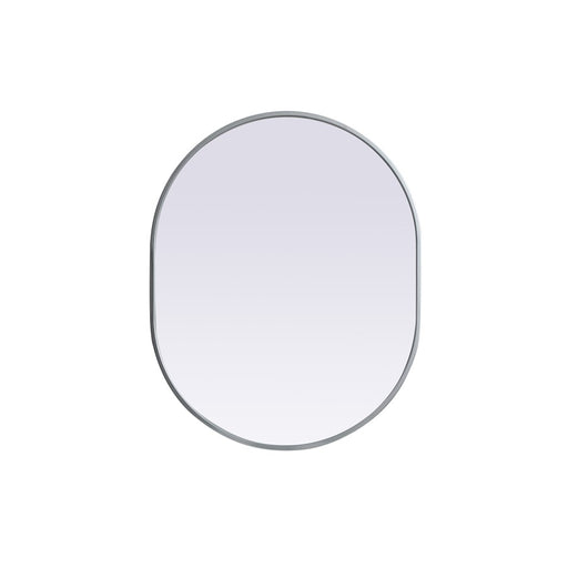 Elegant Decor Asha Metal Frame Oval Mirror 24X30", Silver - MR2A2430SIL