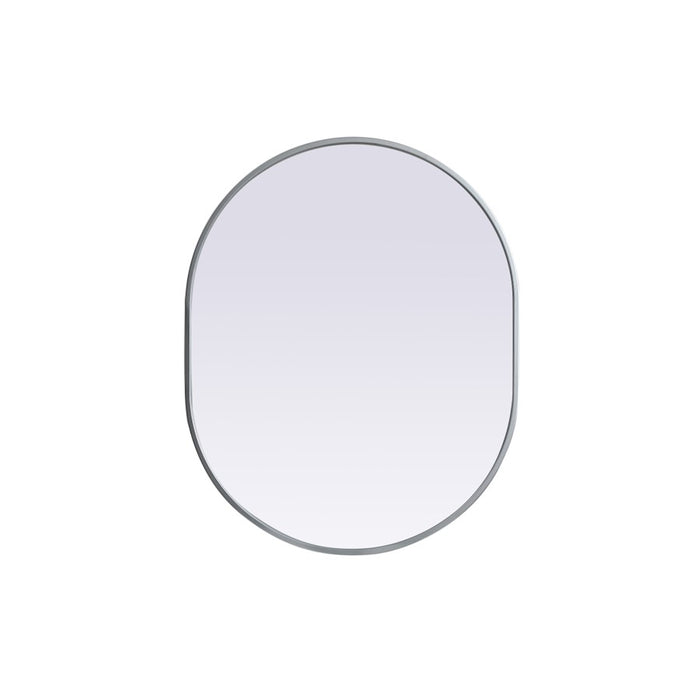 Elegant Decor Asha Metal Frame Oval Mirror 24X30", Silver