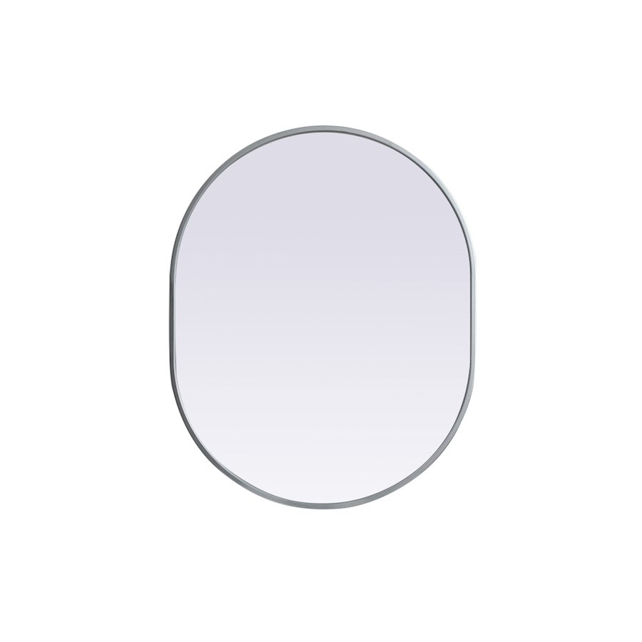 Elegant Decor Asha Metal Frame Oval Mirror 24X30", Silver