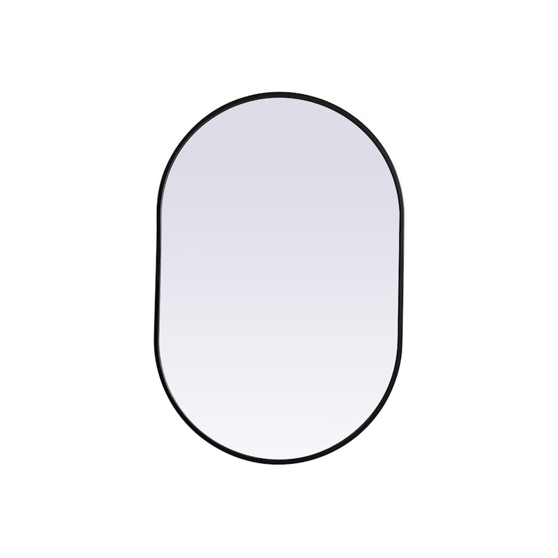 Elegant Decor Asha Metal Frame Oval Mirror 24X36", Black