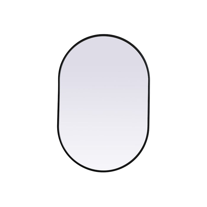 Elegant Decor Asha Metal Frame Oval Mirror 24X36", Black - MR2A2436BLK