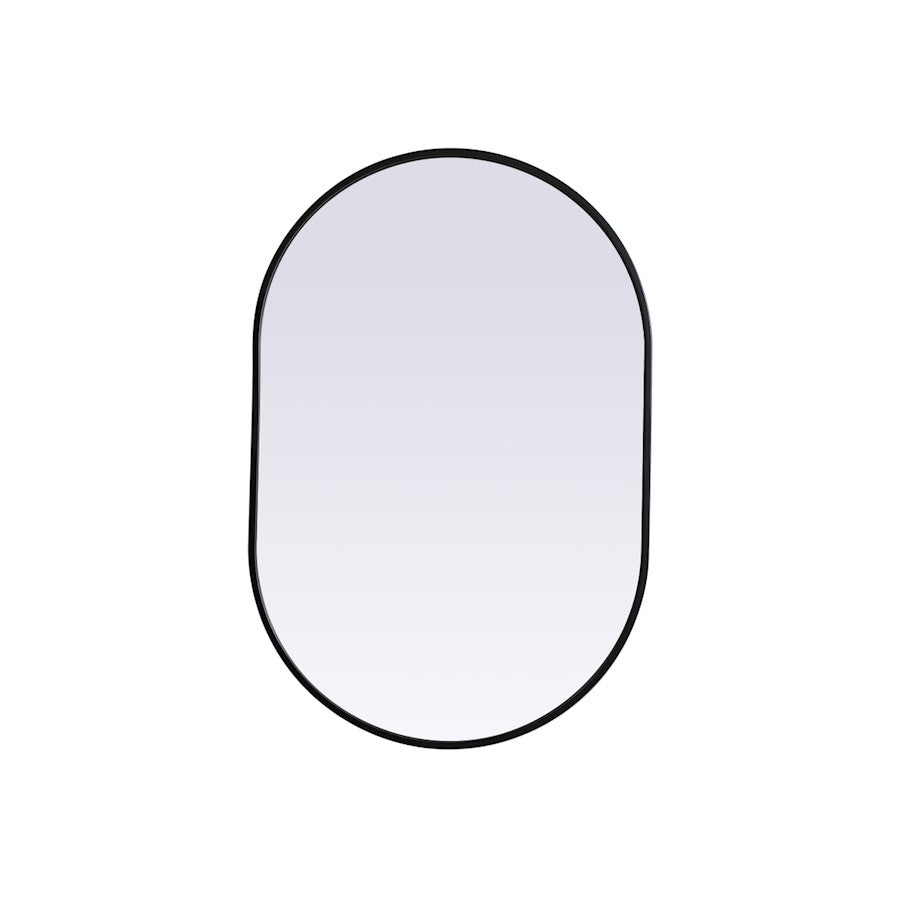 Elegant Decor Asha Metal Frame Oval Mirror 24X36", Black - MR2A2436BLK