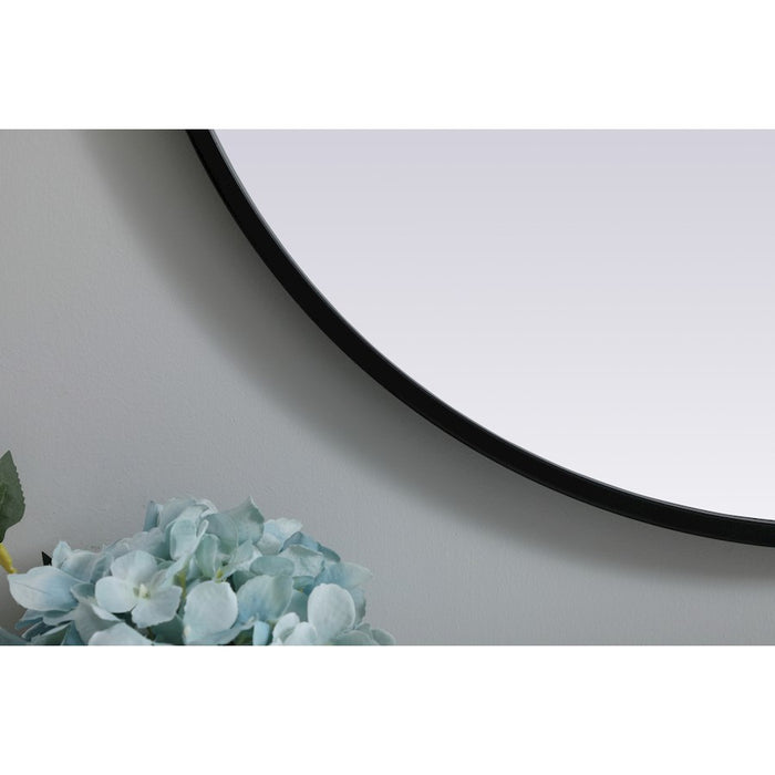 Elegant Decor Asha Metal Frame Oval Mirror 24X36", Black