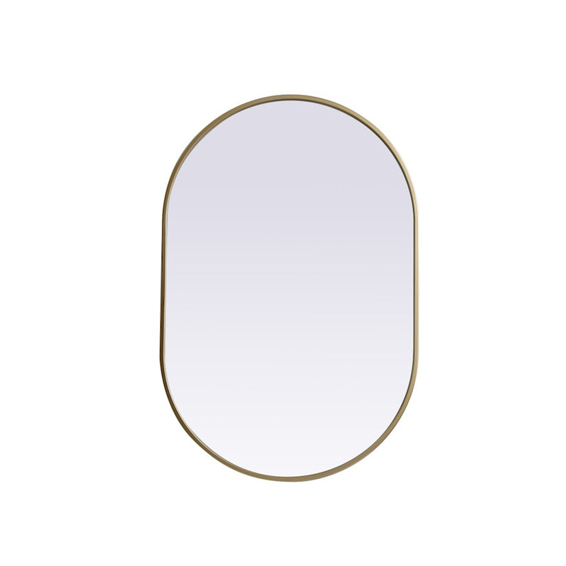 Elegant Decor Asha Metal Frame Oval Mirror 24X36", Brass