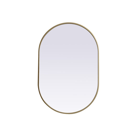 Elegant Decor Asha Metal Frame Oval Mirror 24X36", Brass - MR2A2436BRS
