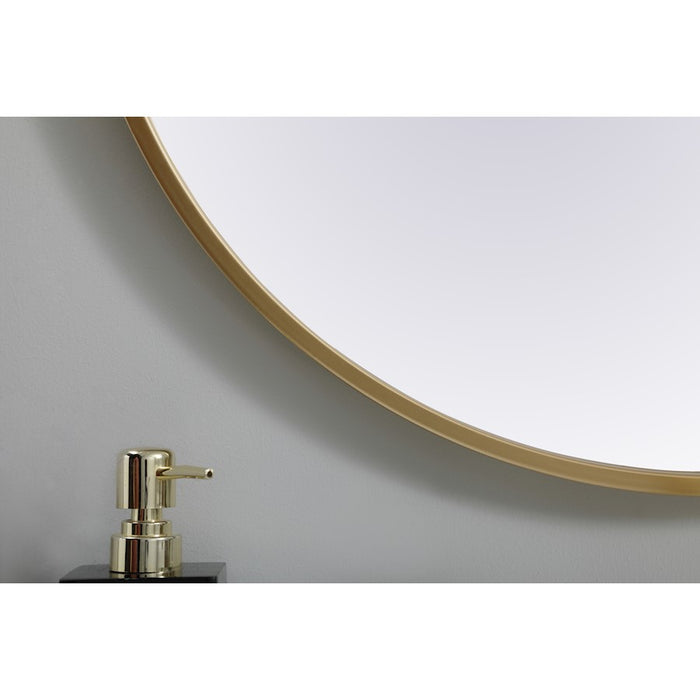 Elegant Decor Asha Metal Frame Oval Mirror 24X36", Brass