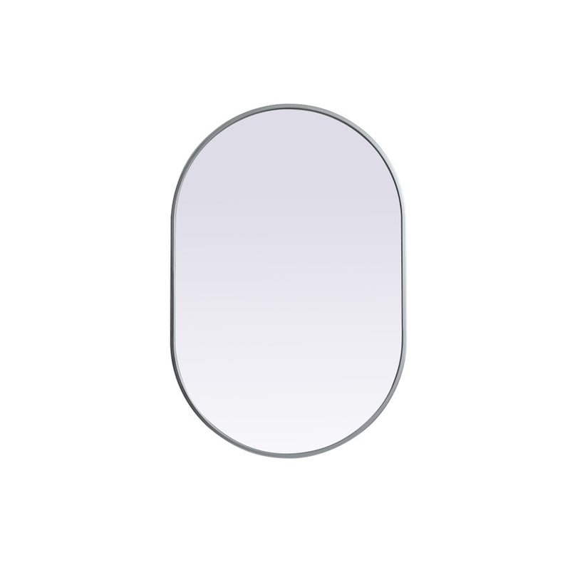 Elegant Decor Asha Metal Frame Oval Mirror 24X36", Silver