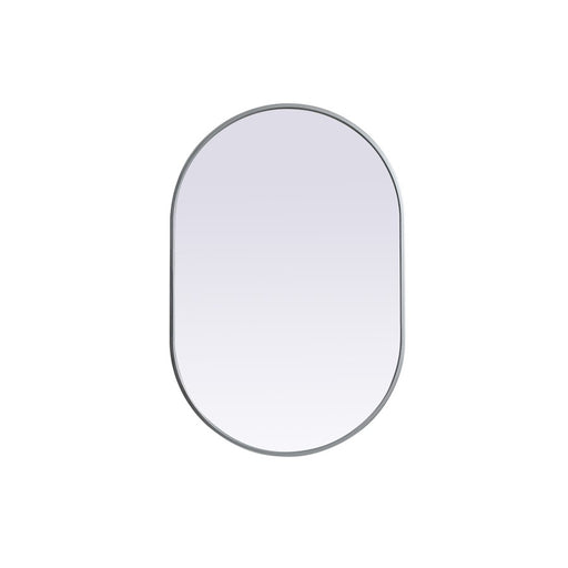Elegant Decor Asha Metal Frame Oval Mirror 24X36", Silver - MR2A2436SIL