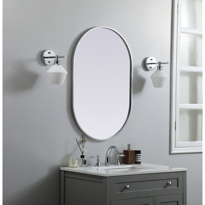 Elegant Decor Asha Metal Frame Oval Mirror 24X36", Silver