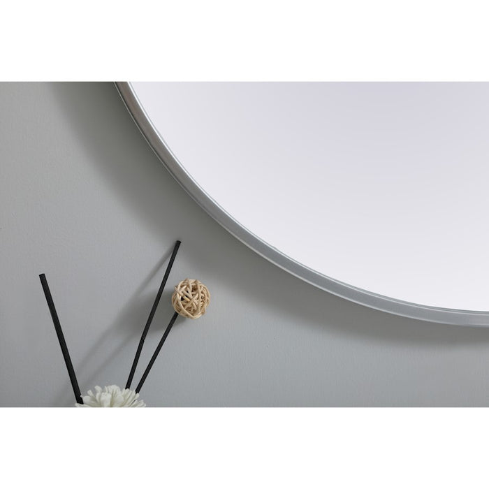 Elegant Decor Asha Metal Frame Oval Mirror 24X36", Silver