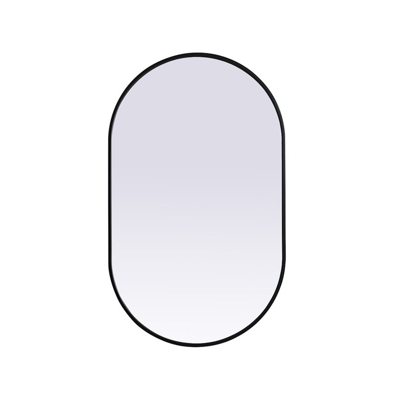 Elegant Decor Asha Metal Frame Oval Mirror 24X40", Black