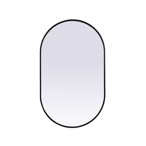 Elegant Decor Asha Metal Frame Oval Mirror 24X40", Black - MR2A2440BLK