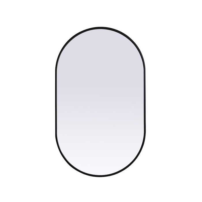 Elegant Decor Asha Metal Frame Oval Mirror 24X40", Black - MR2A2440BLK