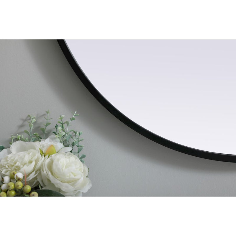 Elegant Decor Asha Metal Frame Oval Mirror 24X40", Black