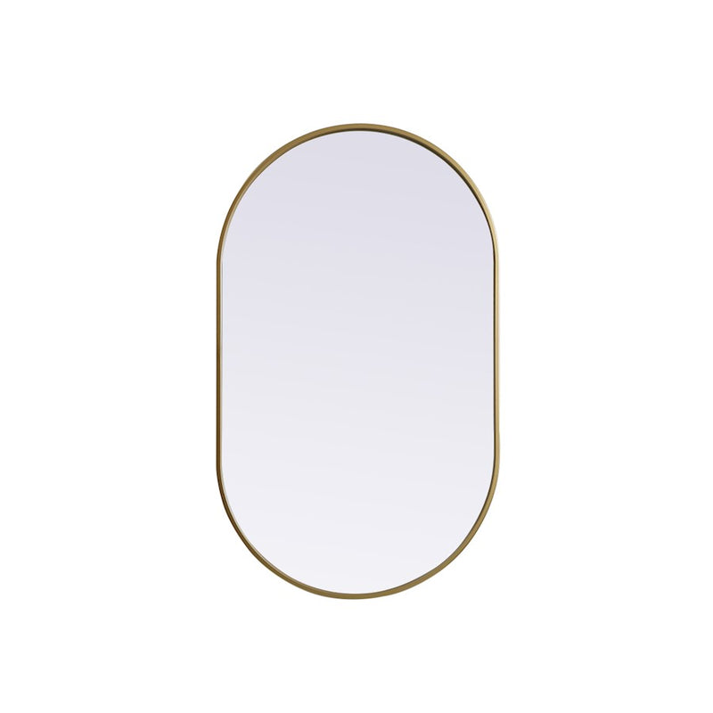 Elegant Decor Asha Metal Frame Oval Mirror 24X40", Brass