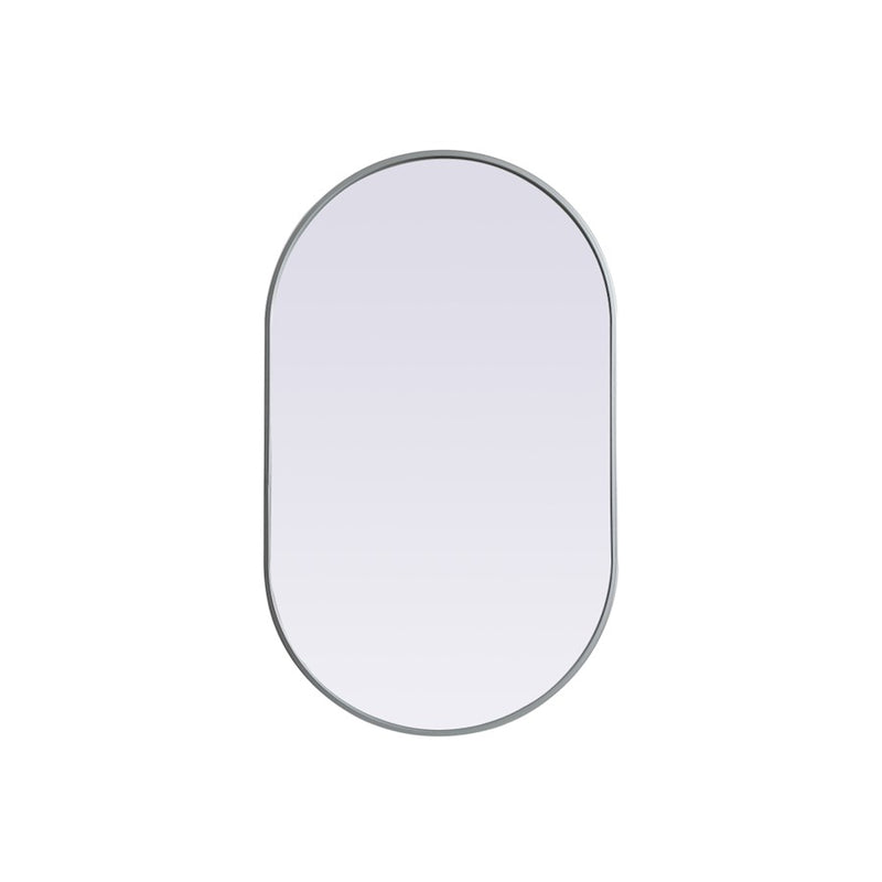 Elegant Decor Asha Metal Frame Oval Mirror 24X40", Silver