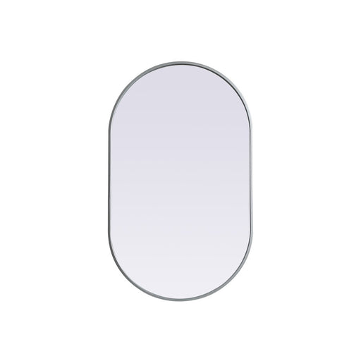 Elegant Decor Asha Metal Frame Oval Mirror 24X40", Silver - MR2A2440SIL