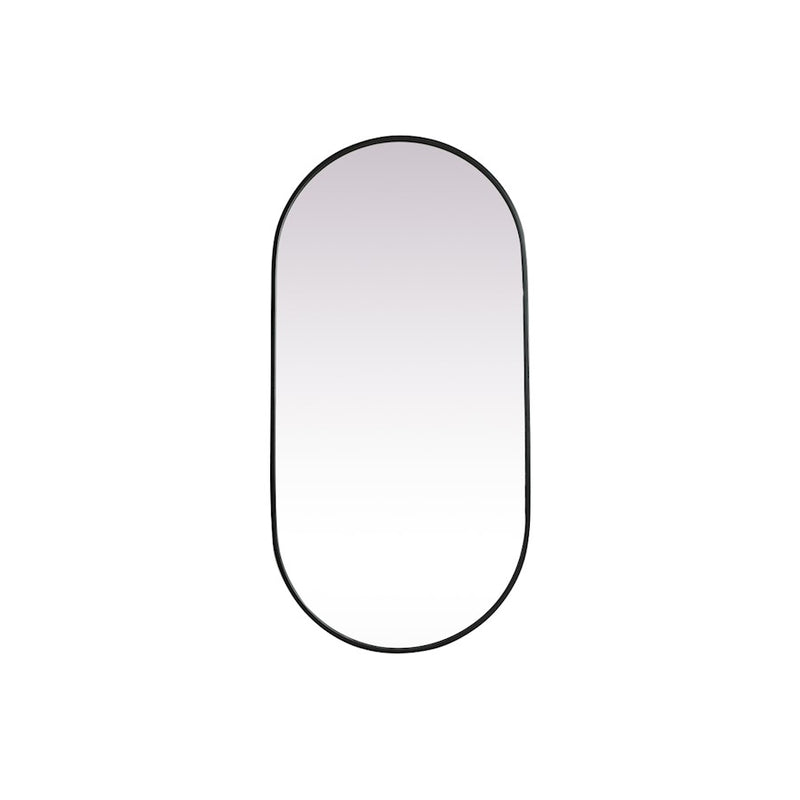 Elegant Decor Asha Metal Frame Oval Mirror 24X48", Black