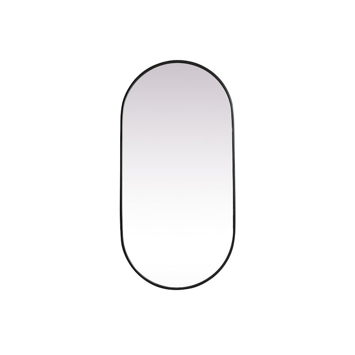 Elegant Decor Asha Metal Frame Oval Mirror 24X48", Black - MR2A2448BLK