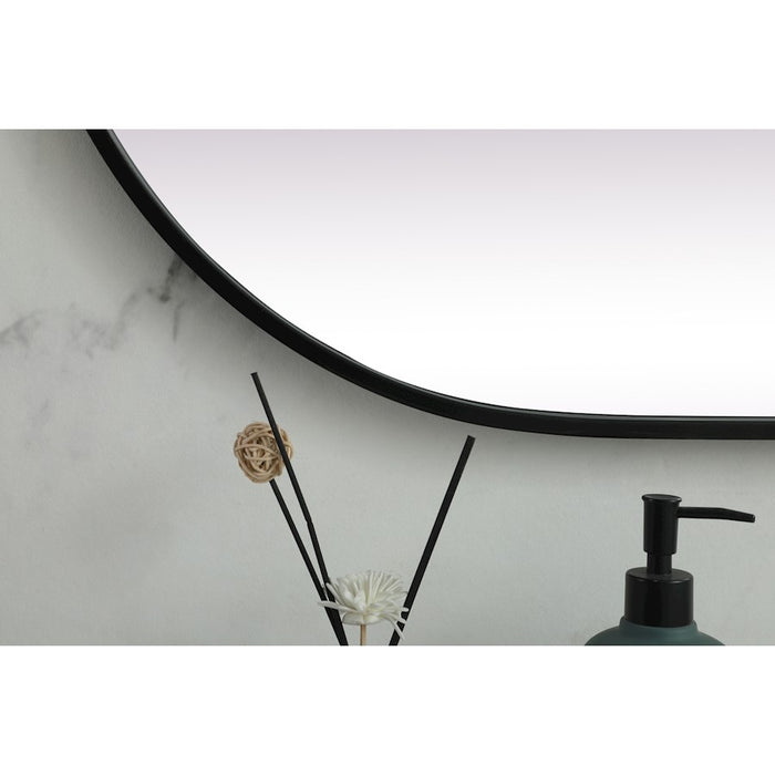 Elegant Decor Asha Metal Frame Oval Mirror 24X48", Black