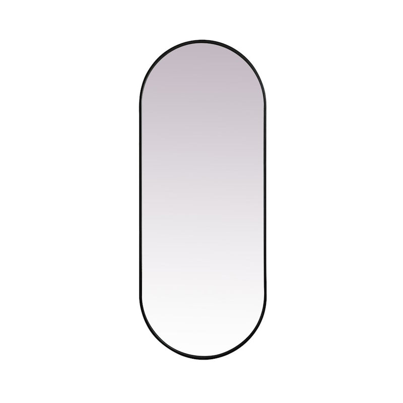 Elegant Decor Asha Metal Frame Oval Mirror 24X60", Black