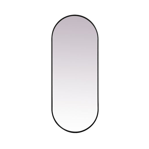 Elegant Decor Asha Metal Frame Oval Mirror 24X60", Black - MR2A2460BLK