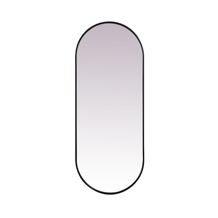 Elegant Decor Asha Metal Frame Oval Mirror 24X60", Black - MR2A2460BLK