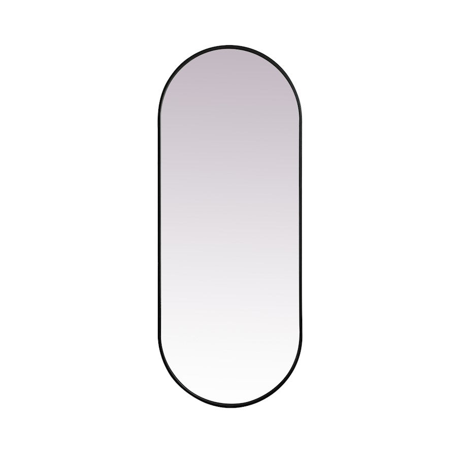 Elegant Decor Asha Metal Frame Oval Mirror 24X60", Black - MR2A2460BLK